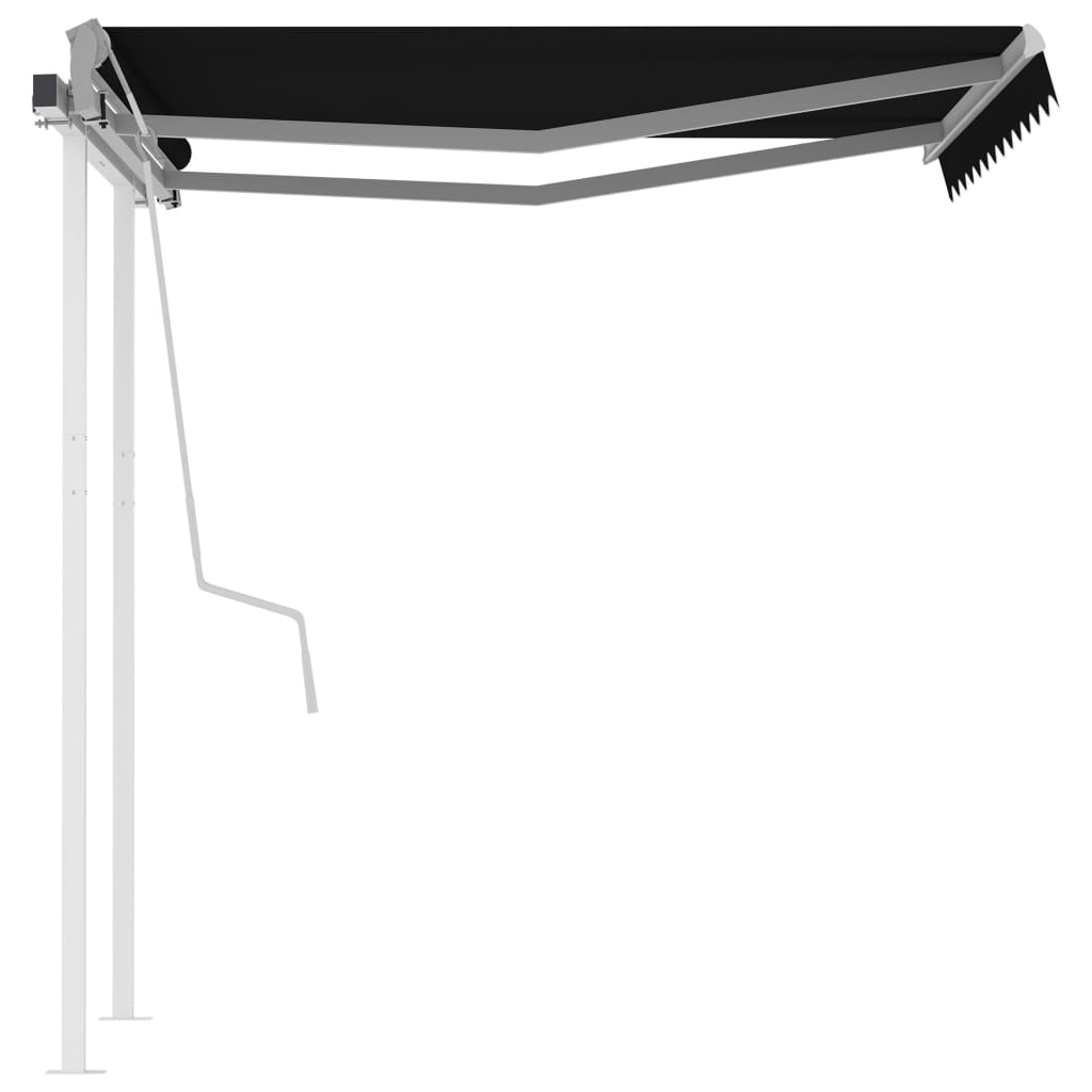 Manual Retractable Awning with Posts 3x2.5 m Anthracite