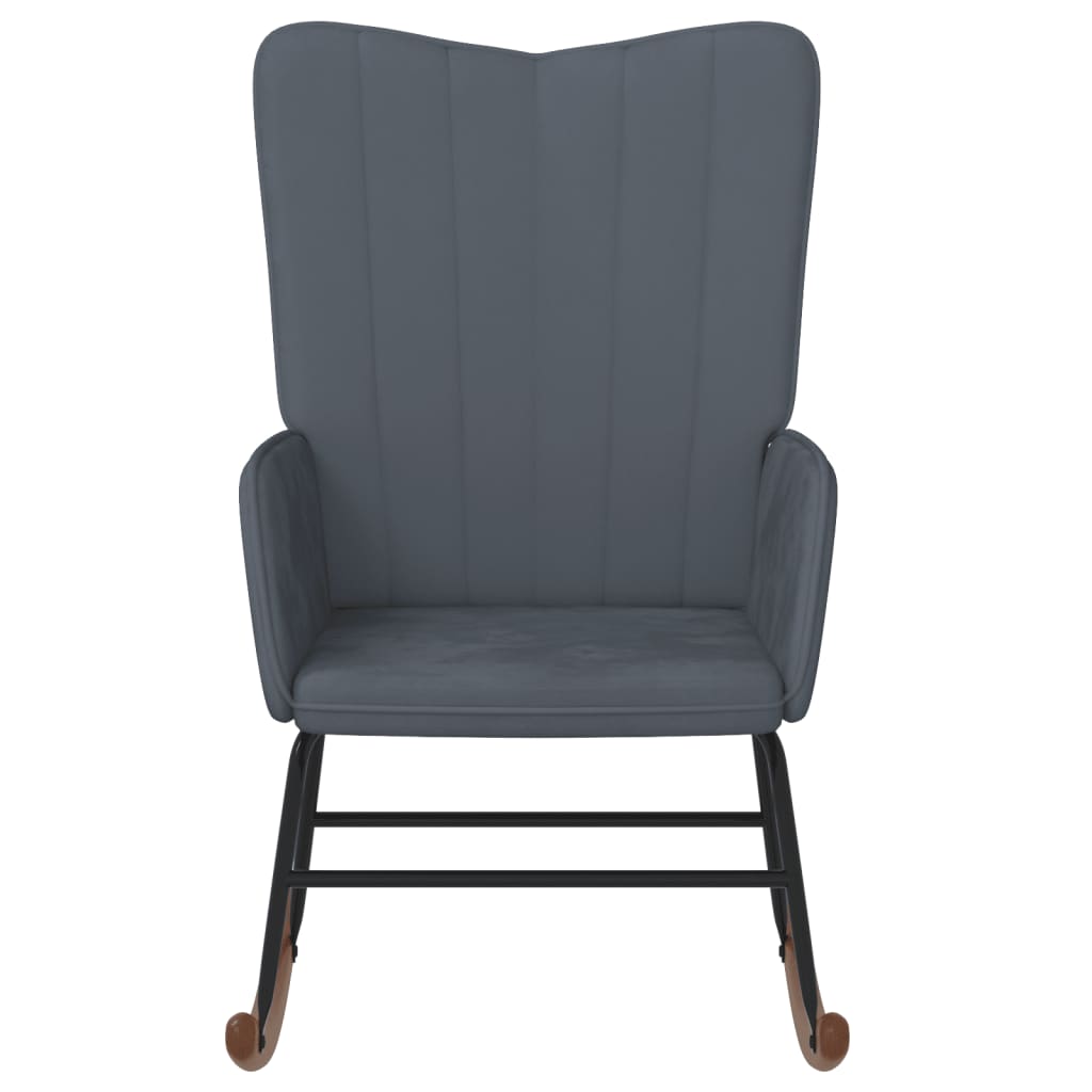 Rocking Chair Dark Grey Velvet