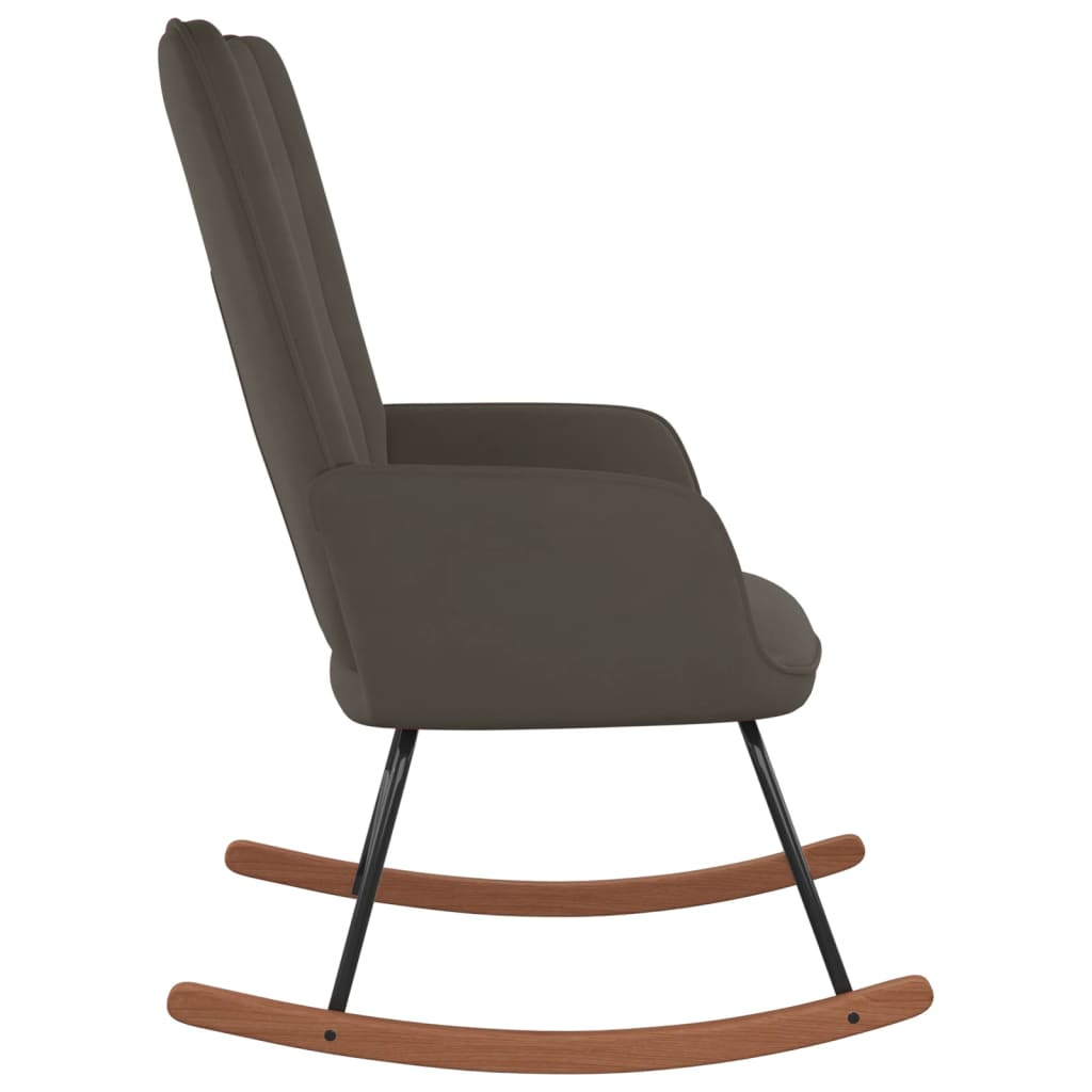 Rocking Chair Dark Grey Velvet