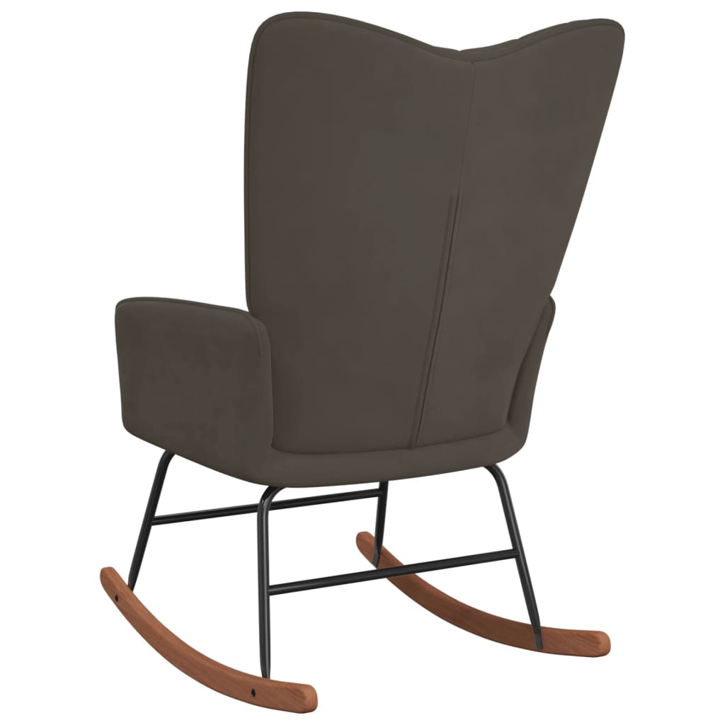 Rocking Chair Dark Grey Velvet