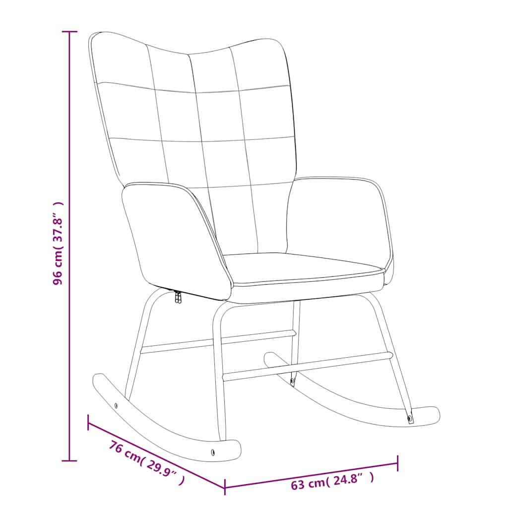 Rocking Chair Light Grey Fabric