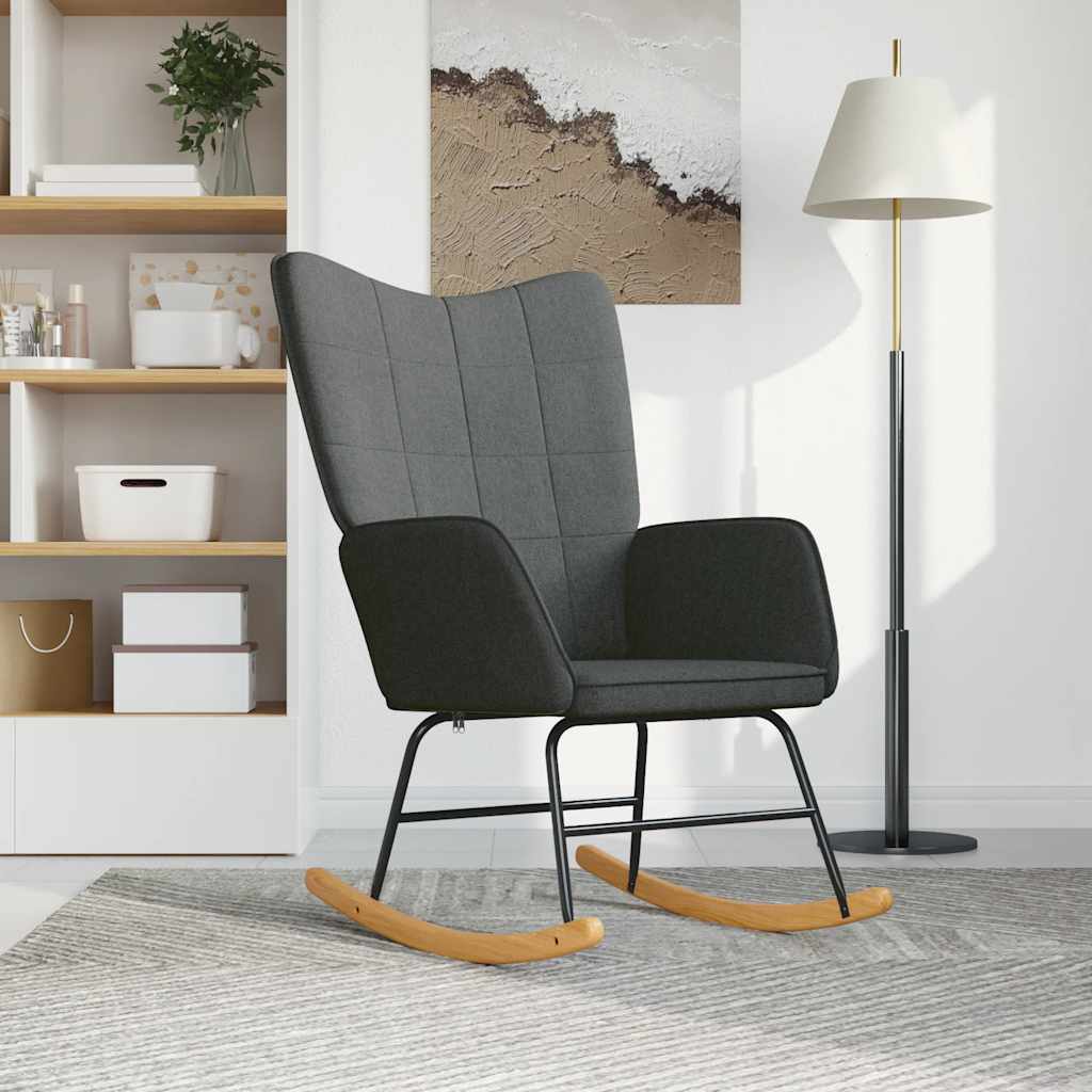 Rocking Chair Dark Grey Fabric