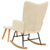 Rocking Chair with a Stool Cream Fabric