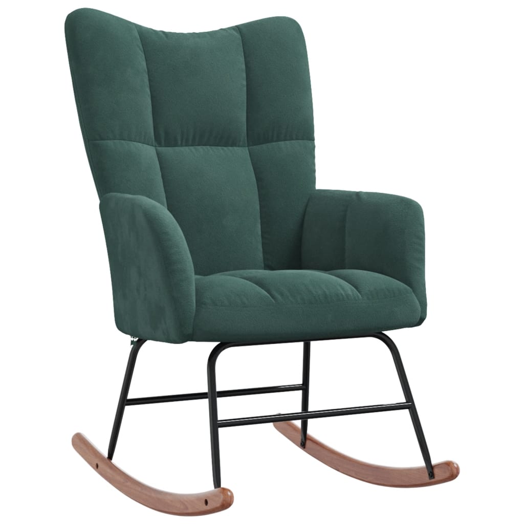 Rocking Chair Dark Green Velvet