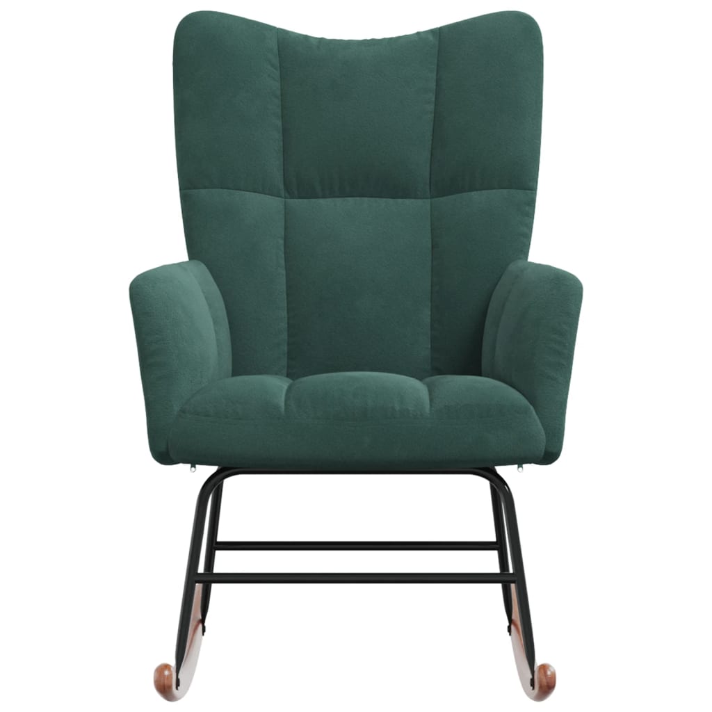 Rocking Chair Dark Green Velvet