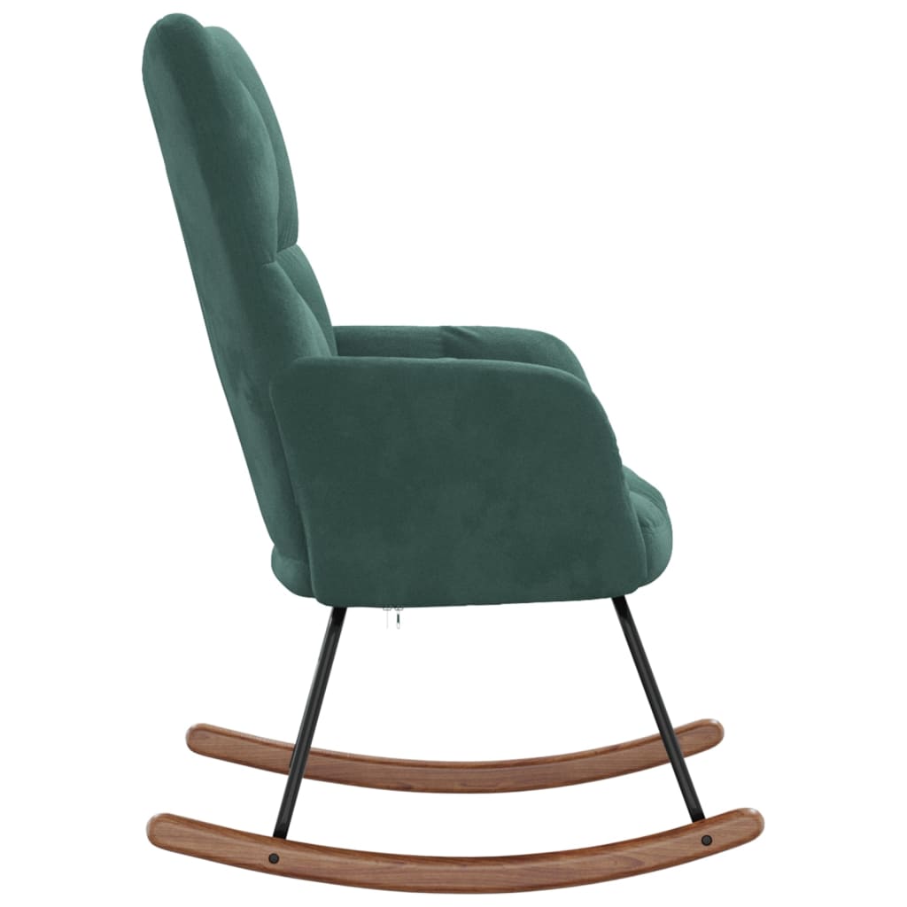 Rocking Chair Dark Green Velvet