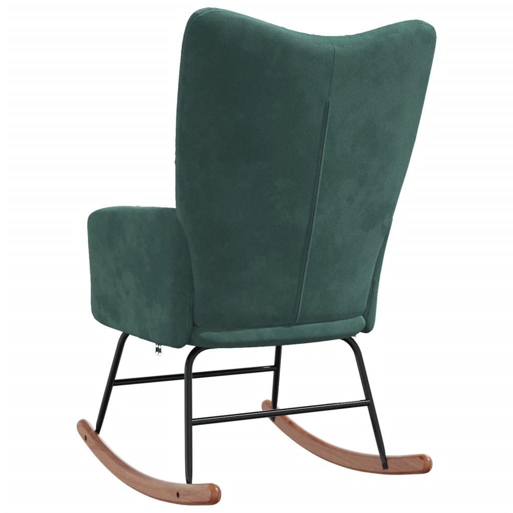 Rocking Chair Dark Green Velvet