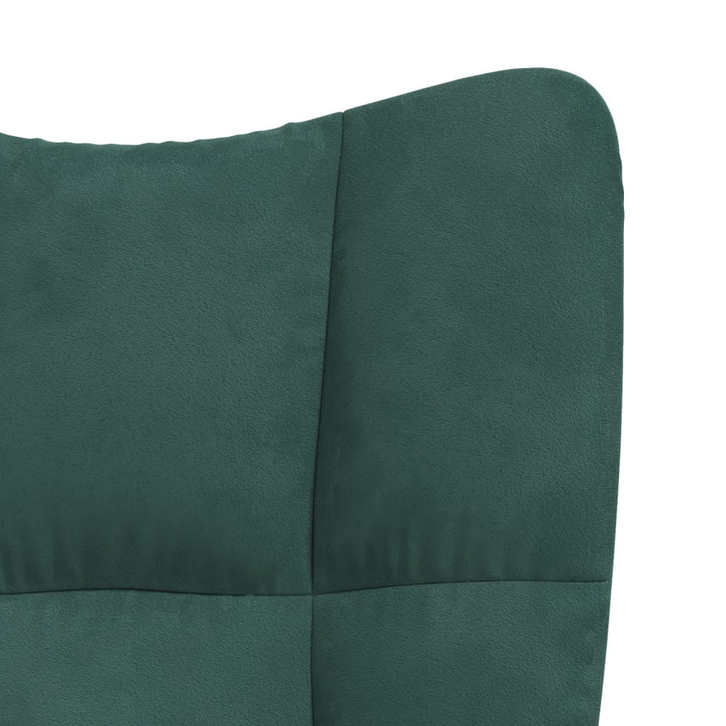 Rocking Chair Dark Green Velvet