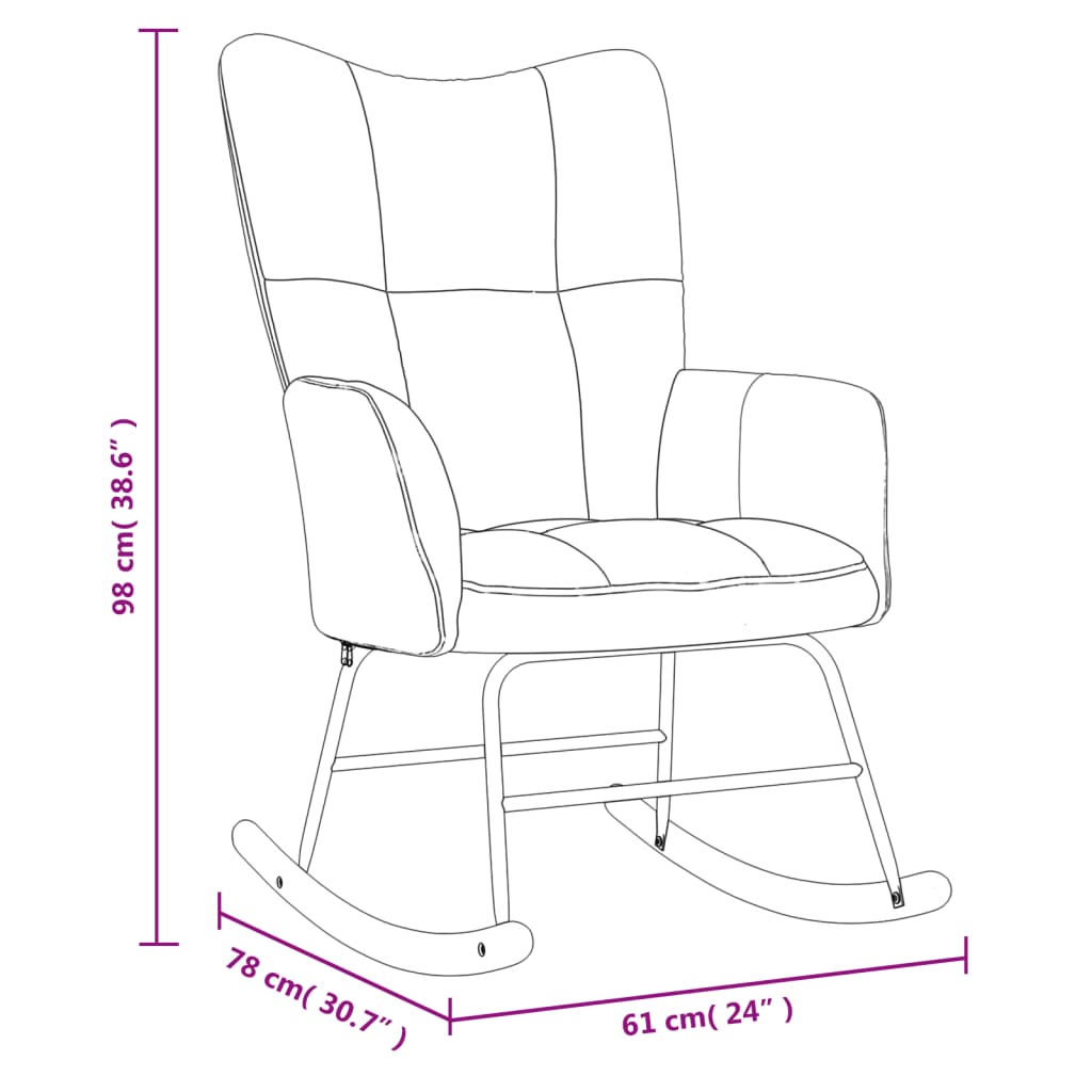 Rocking Chair Dark Green Velvet