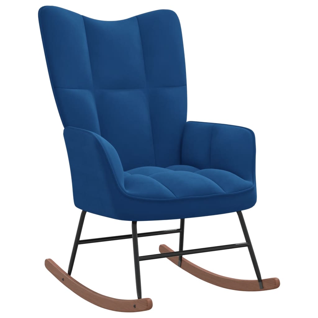 Rocking Chair Blue Velvet