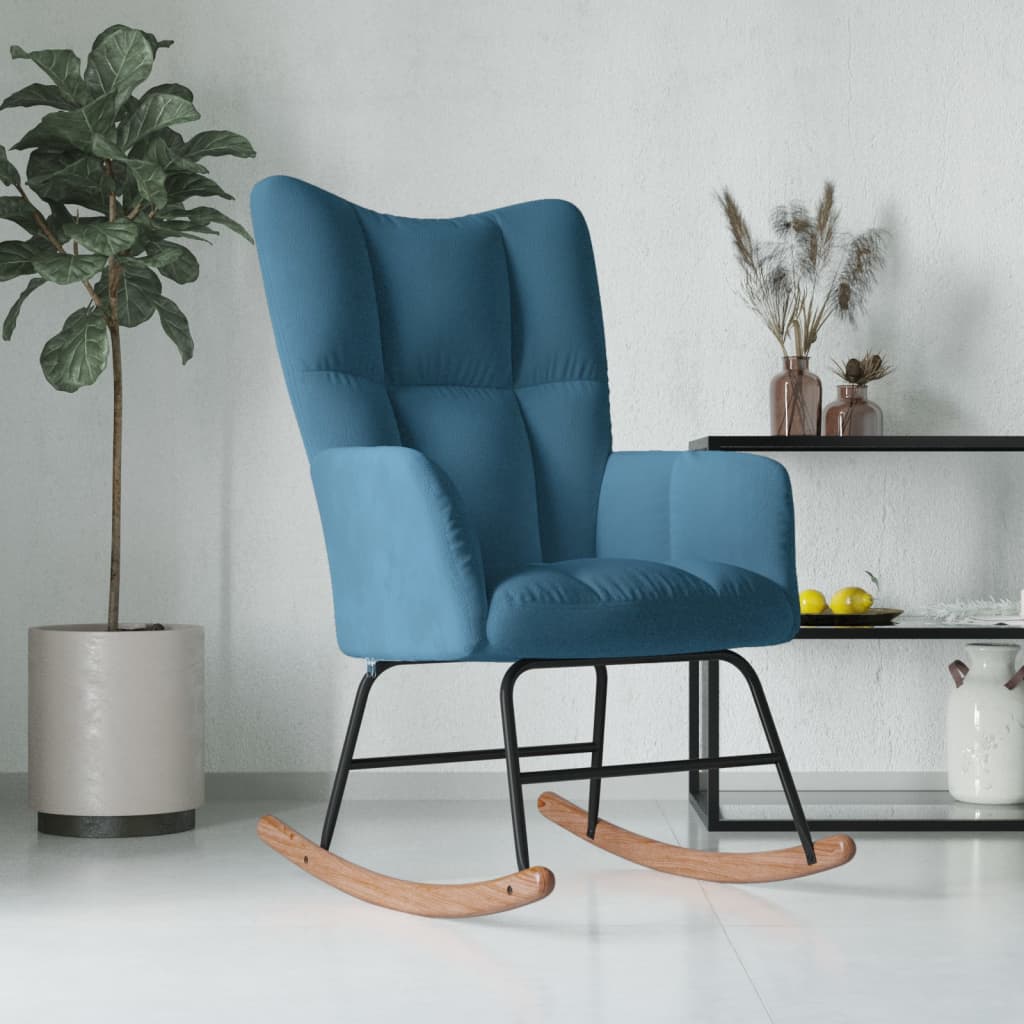 Rocking Chair Blue Velvet