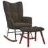 Rocking Chair with a Stool Dark Grey Velvet