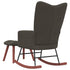 Rocking Chair with a Stool Dark Grey Velvet