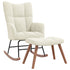 Rocking Chair with a Stool Cream White Velvet