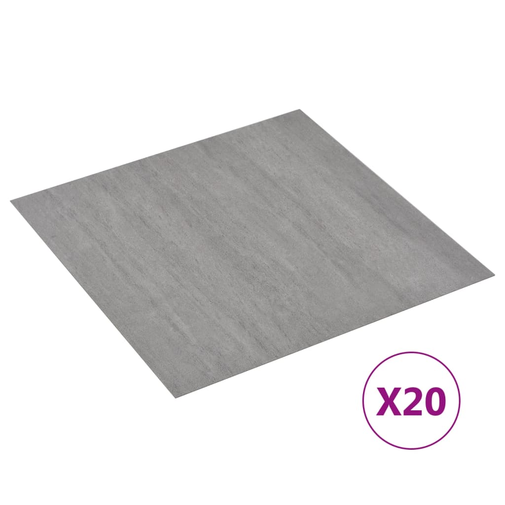 Self-adhesive Flooring Planks 20 pcs PVC 1.86 m² Grey Stippled