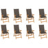 Reclining Garden Chairs with Cushions 8 pcs Solid Teak Wood