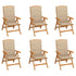 Reclining Garden Chairs with Cushions 6 pcs Solid Teak Wood