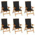 Reclining Garden Chairs with Cushions 6 pcs Solid Teak Wood