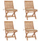 Folding Garden Chairs with Cushions 4 pcs Solid Teak Wood