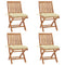 Folding Garden Chairs with Cushions 4 pcs Solid Teak Wood