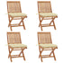 Folding Garden Chairs with Cushions 4 pcs Solid Teak Wood