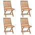 Folding Garden Chairs with Cushions 4 pcs Solid Teak Wood