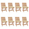 Folding Garden Chairs with Cushions 8 pcs Solid Teak Wood