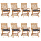 Garden Chairs with Anthracite Cushions 8 pcs Solid Teak Wood