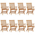 Garden Chairs with Anthracite Cushions 8 pcs Solid Teak Wood