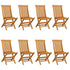 Garden Chairs with Cream White Cushions 8 pcs Solid Teak Wood