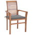 Dining Chairs 6 pcs with Grey Cushions Solid Teak Wood