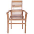 Dining Chairs 6 pcs with Grey Cushions Solid Teak Wood