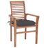 Dining Chairs 6 pcs with Anthracite Cushions Solid Teak Wood