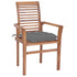 Dining Chairs 6 pcs with Grey Cushions Solid Teak Wood