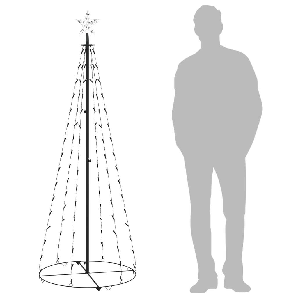 Christmas Cone Tree Cold White 100 LEDs Decoration 70x180 cm