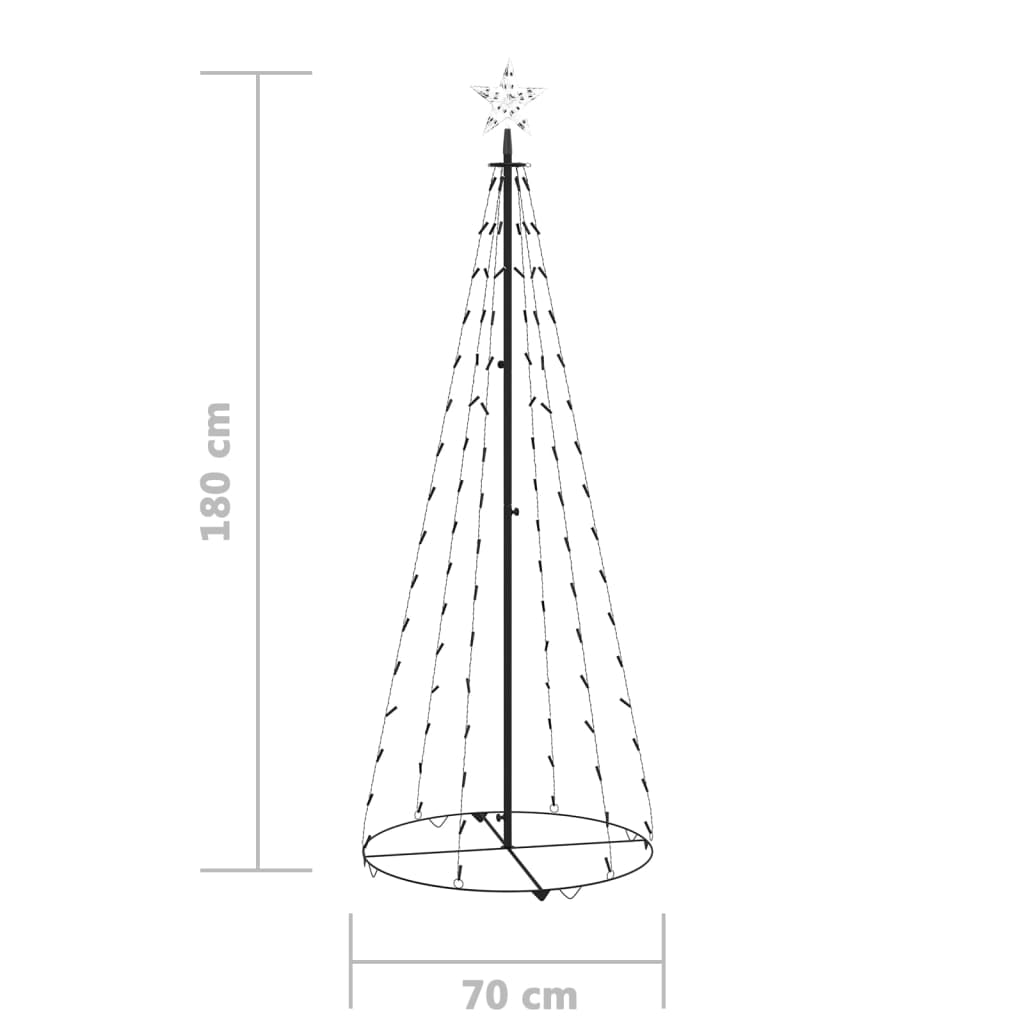 Christmas Cone Tree Cold White 100 LEDs Decoration 70x180 cm