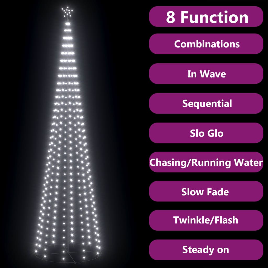 Christmas Cone Tree 752 Cold White LEDs Decoration 160x500 cm