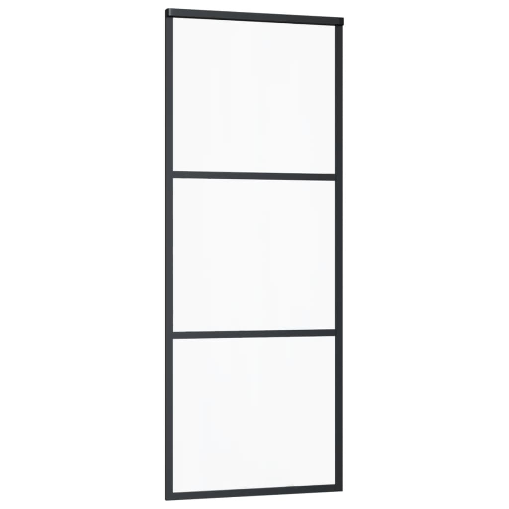 Sliding Door ESG Glass and Aluminium 76x205 cm Black