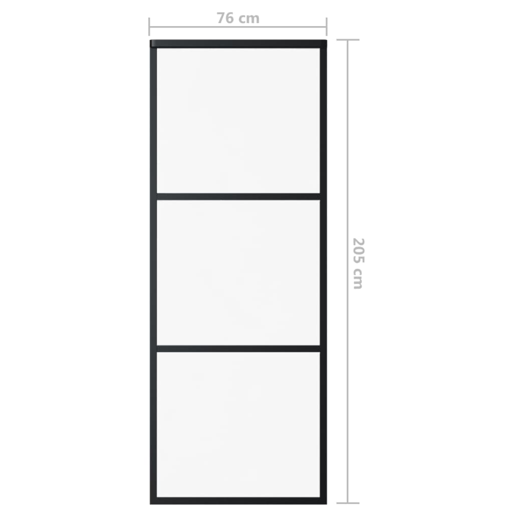 Sliding Door ESG Glass and Aluminium 76x205 cm Black