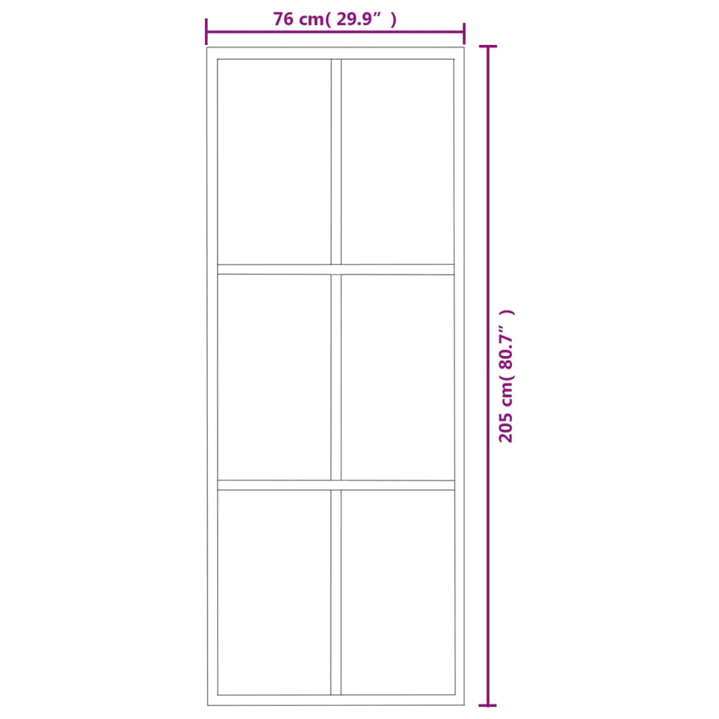 Sliding Door ESG Glass and Aluminium 76x205 cm Black