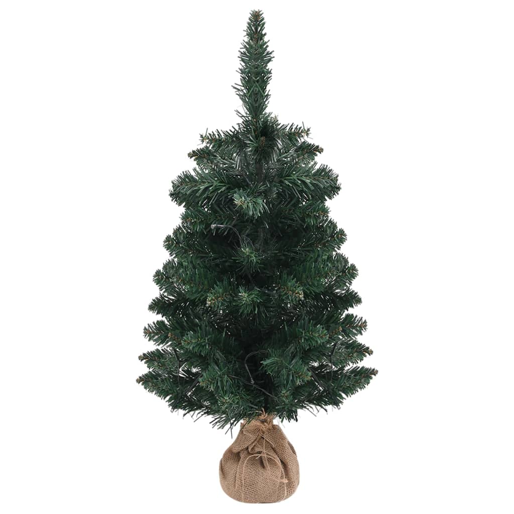 Artificial Pre-lit Christmas Tree with Stands Green 90 cm PVC