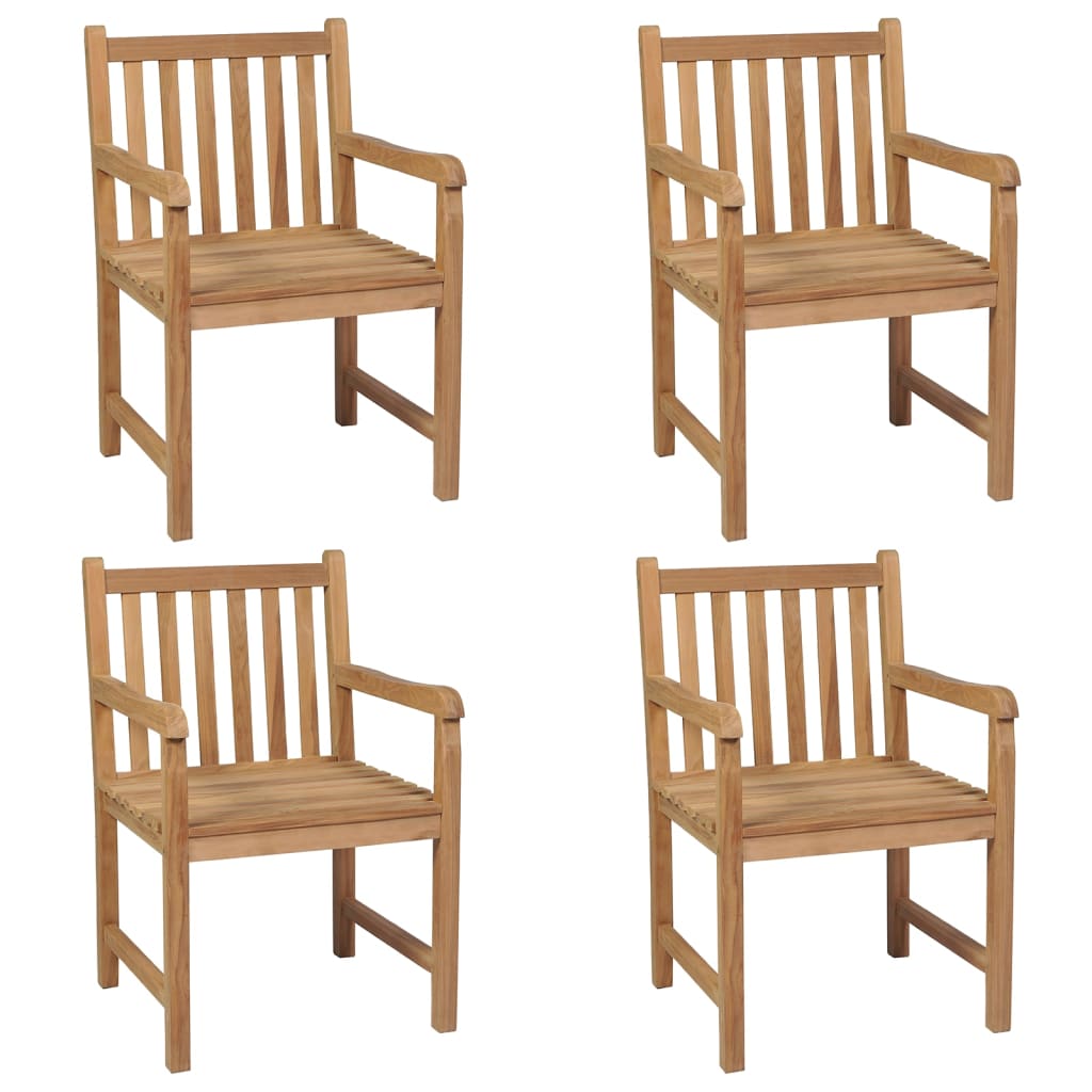 Garden Chairs 4 pcs with Anthracite Cushions Solid Teak Wood