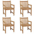 Garden Chairs 4 pcs with Anthracite Cushions Solid Teak Wood