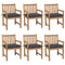 Garden Chairs 6 pcs with Anthracite Cushions Solid Teak Wood