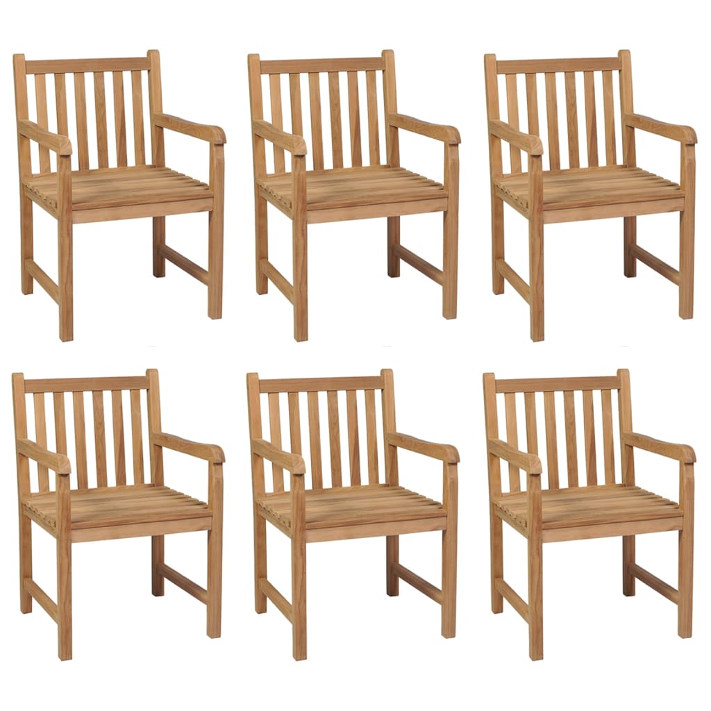 Garden Chairs 6 pcs with Anthracite Cushions Solid Teak Wood