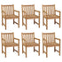 Garden Chairs 6 pcs with Anthracite Cushions Solid Teak Wood