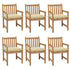 Garden Chairs 6 pcs with Cream White Cushions Solid Teak Wood