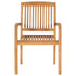 Stacking Garden Chairs with Cushions 4 pcs Solid Teak Wood