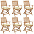 Folding Garden Chairs 6 pcs with Cushions Solid Acacia Wood