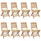 Folding Garden Chairs 8 pcs with Cushions Solid Acacia Wood